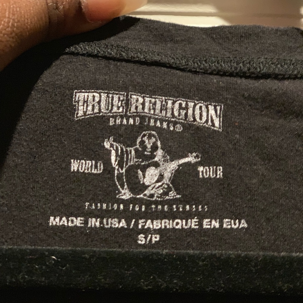 Black True Religion Tee with Swarovski Crystals